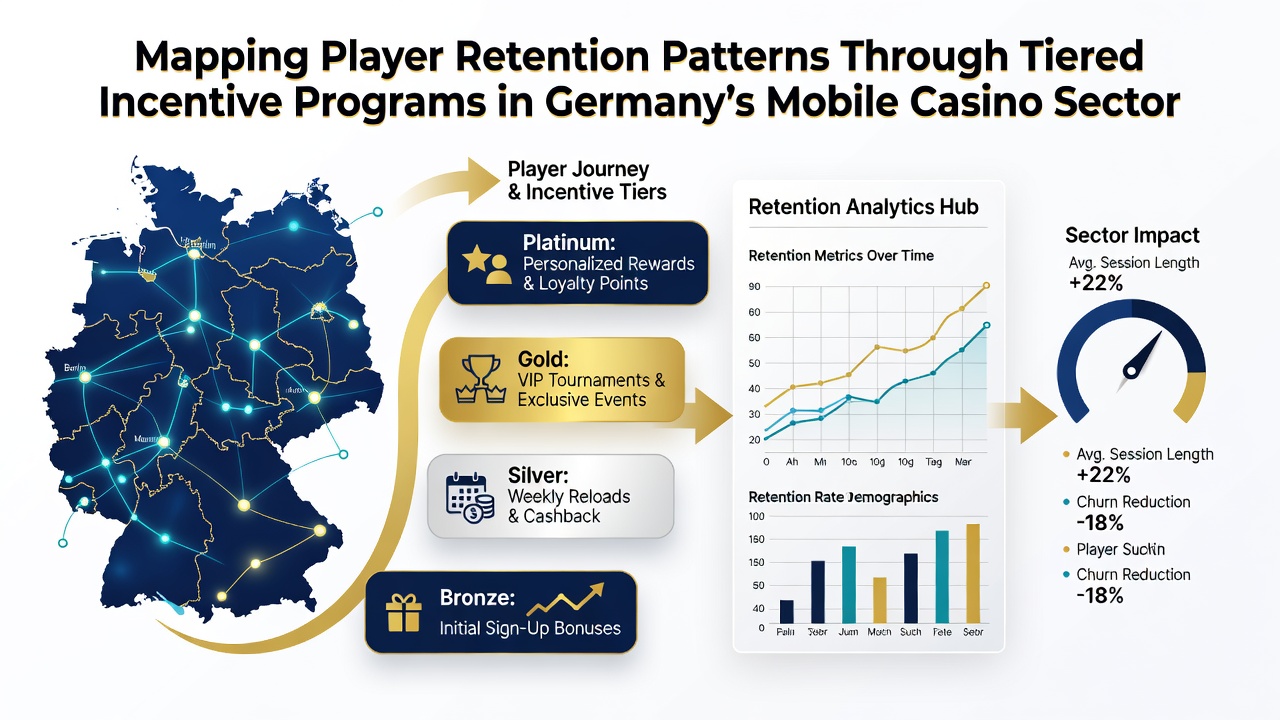 Visualisierung von Spieler-Retention-Daten und gestaffelten Incentive-Stufen in deutschen Mobile-Casinos